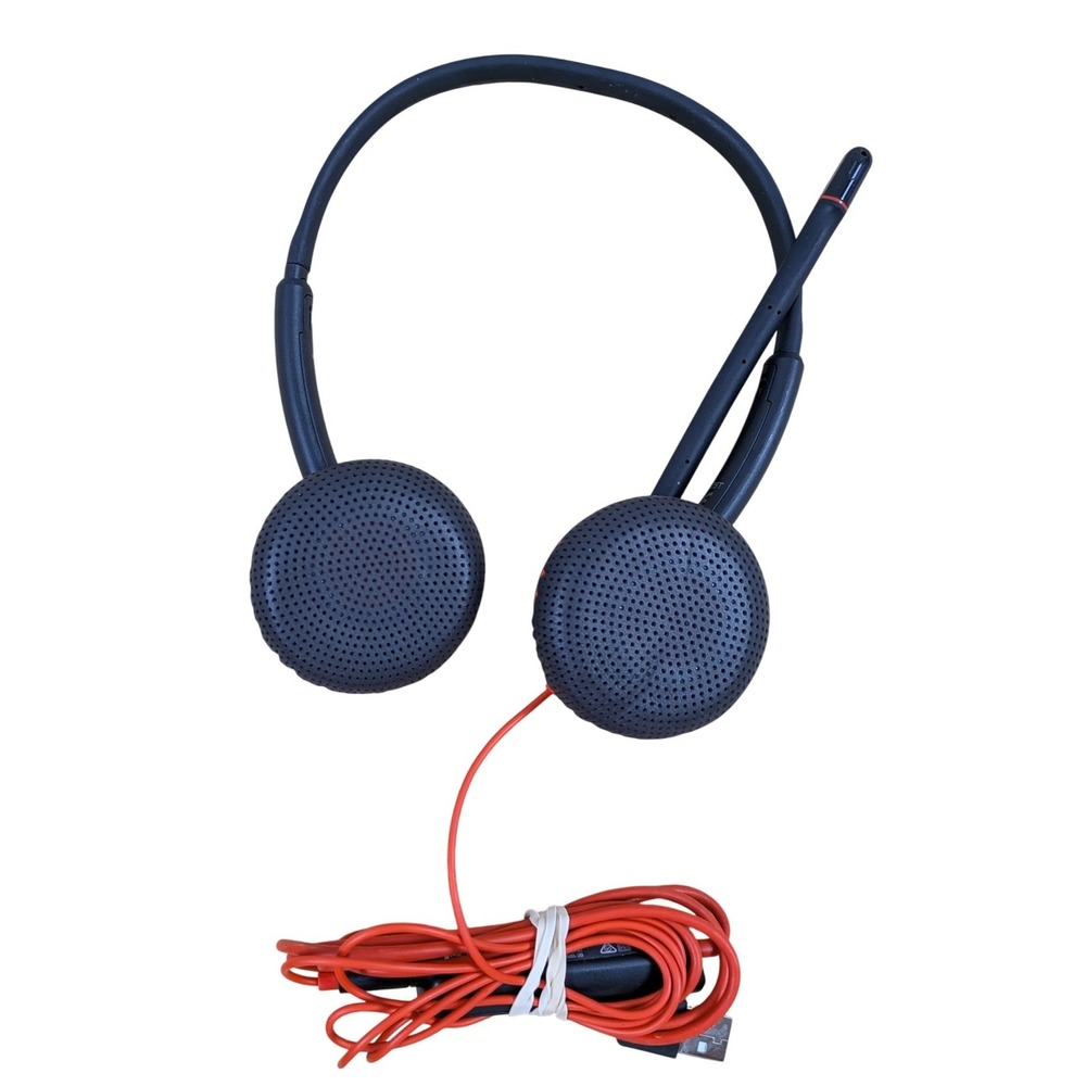 Plantronics C3225 Wired Headset Black Red‎ USB-A Noise Canceling Mic